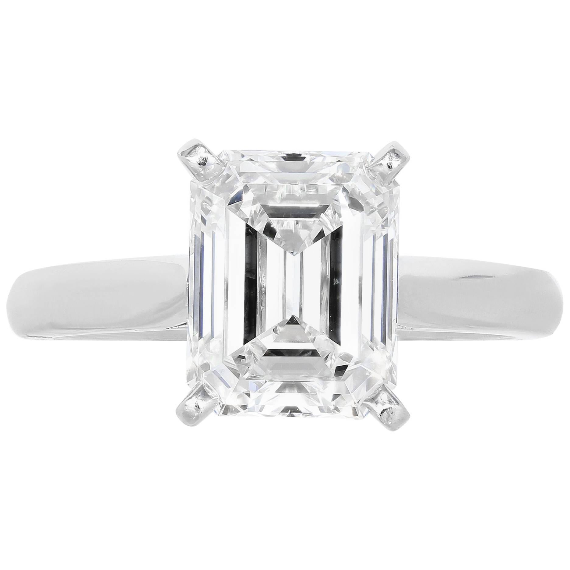 GIA Certified 6.41 Carat Emerald Cut Diamond Ring For Sale