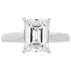 GIA Certified 6.41 Carat Emerald Cut Diamond Ring