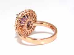 GIA Certified 6.41 Carat Natural Vivid Purple Sapphire Diamonds Ring