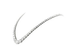 GIA Certified 64.76 Carat Total Weight Diamond Riviere Graduated Necklace