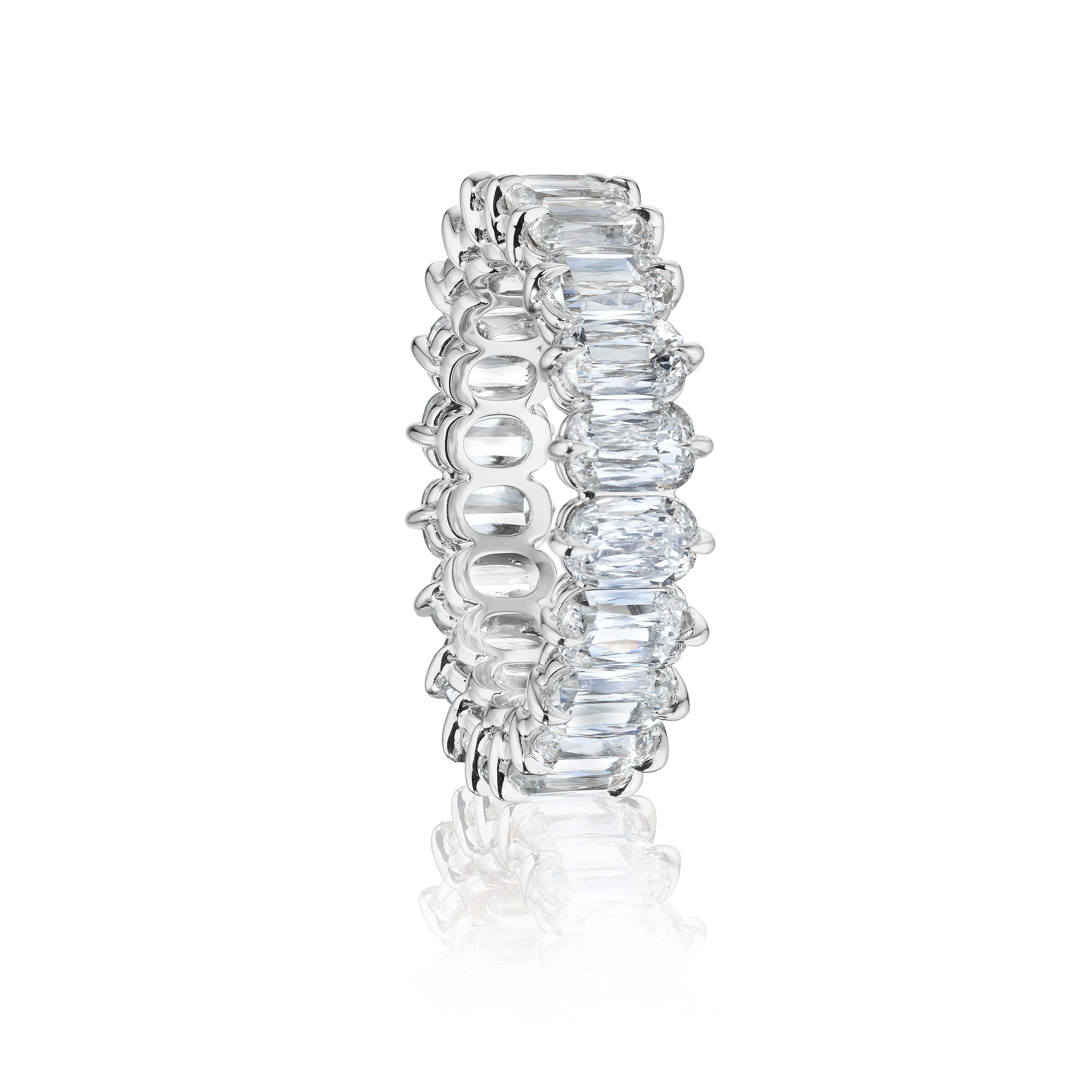 Contemporain Bague d'ternit en diamant taille coussin certifi GIA de 6,50 carats (30pt chacun) en vente