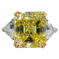 GIA Certified 6.50 Carat Fancy Brownish Yellow Diamond Solitaire Ring VVS2