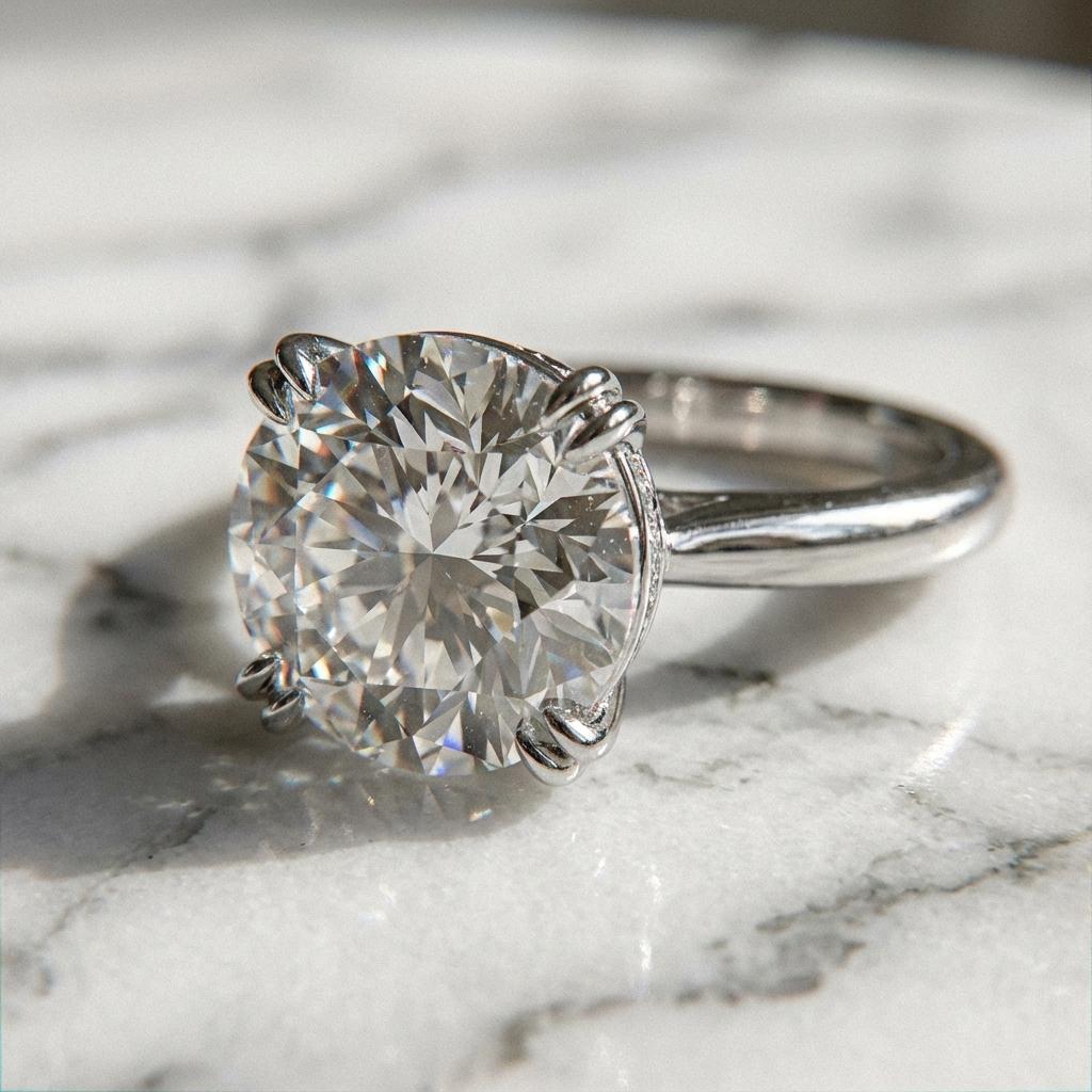 Diamant rond brillant de 6,50 carats certifié par le GIA, de couleur G, de pureté VS2, de taille, de polissage et de symétrie excellents - les plus hautes distinctions décernées par le GIA. Avec des proportions idéales et une performance lumineuse