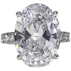 I Flawless GIA Certified 5.75 Carat Oval Diamond Platinum Solitaire Ring