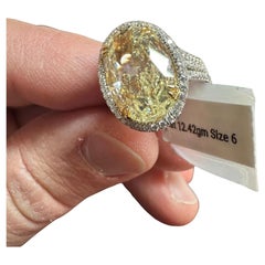 Gia certified 6.51 carat natural diamond oval cocktail ring