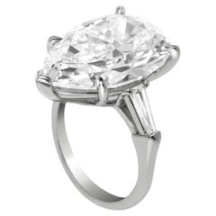 GIA Certified 6.51 Carat Natural Pear Brilliant Cut Diamond Ring TYPE IIA