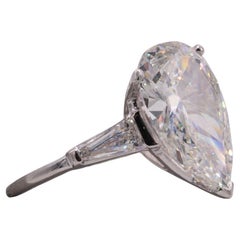 Anillo de diamantes talla brillante pera natural de 6,51 quilates certificado por el GIA TIPO IIA 