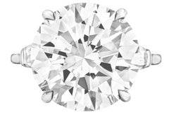 GIA Certified 6.05 Carat Round Cut Diamond Three Stone Engament Ring in Platinum