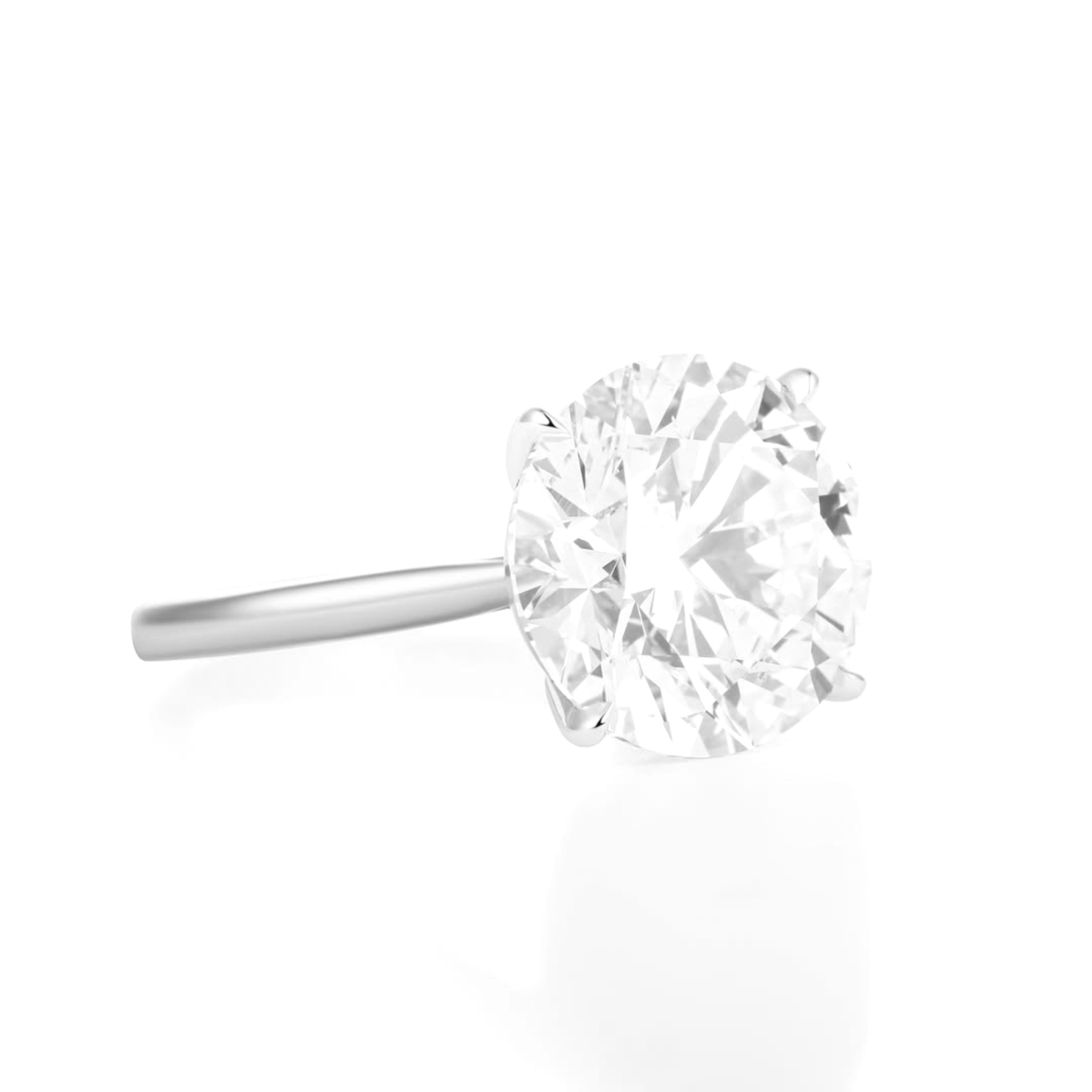 Anillo de platino con diamante redondo certificado por GIA de 6,51 quilates SIN FALTA Corte redondo en venta