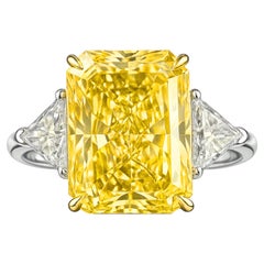 GIA Certified 5 Carat Fancy Yellow VS1 Radiant Ring