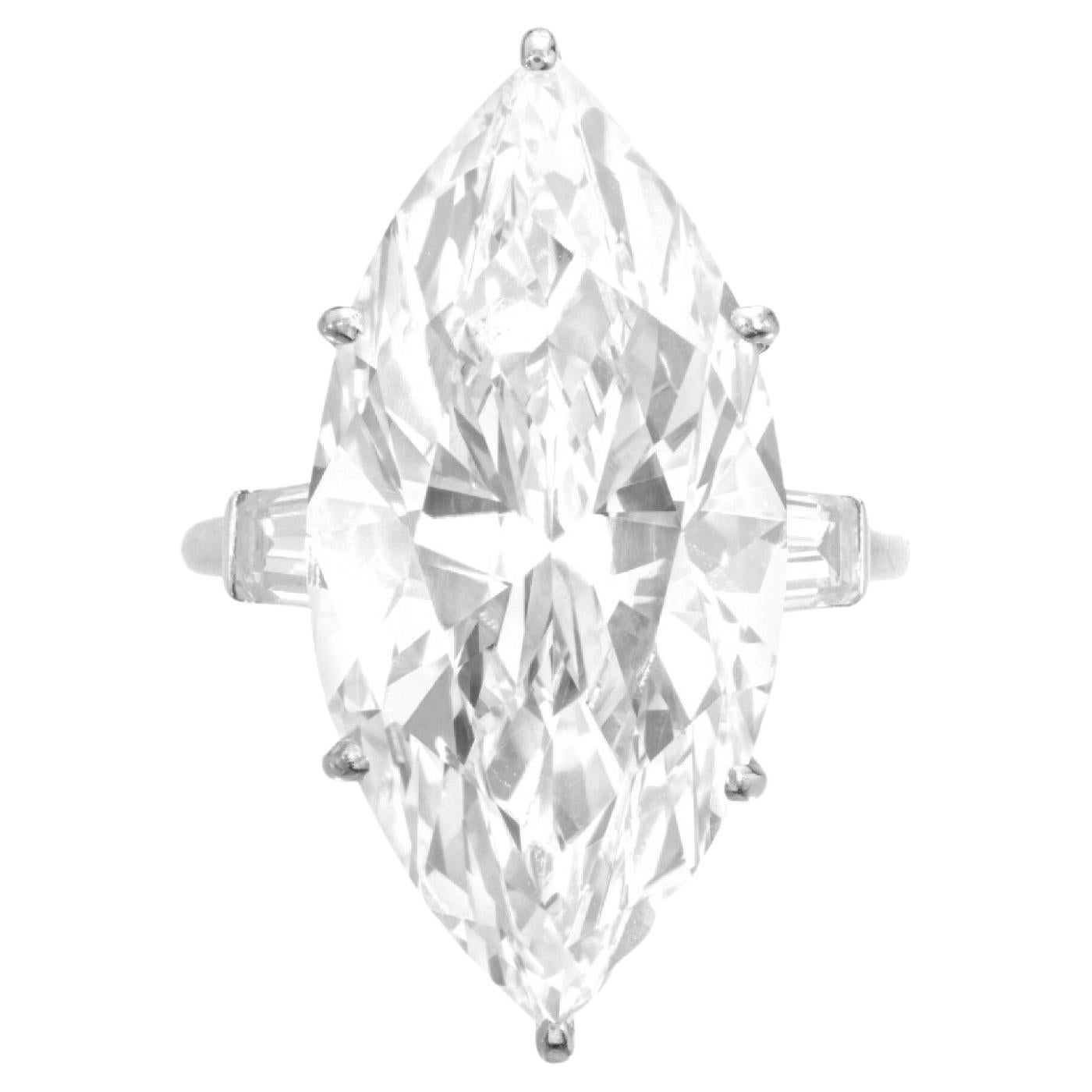 GIA Certified 6.53 Carat Marquise Cut Diamond Ring
