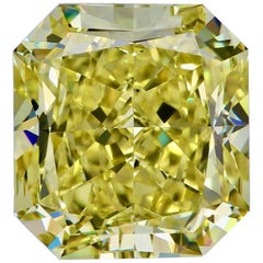 GIA Certified 6.53 Carat Natural Fancy Intense Yellow VS1 Radiant Cut Diamond