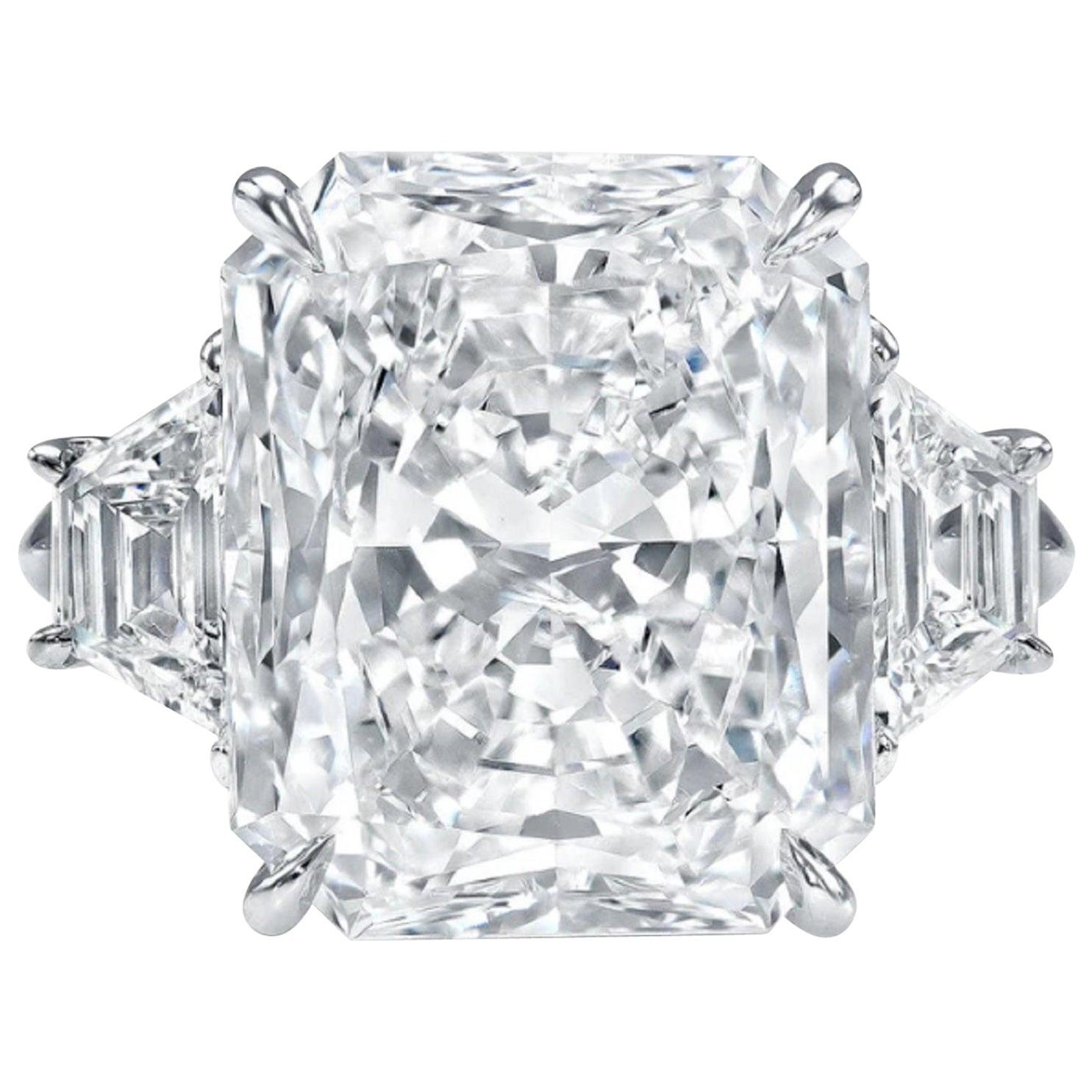 GIA Certified 6 Carat Radiant Cut Diamond Ring Flawless Clarity