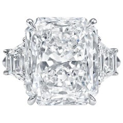 GIA Certified 6 Carat Radiant Cut Diamond Ring Flawless Clarity