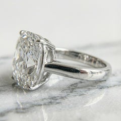 GIA Certified 6.55 Carat F Color Old Mine Brilliant Diamond Ring