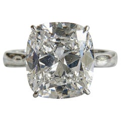 GIA Certified 6.55 Carat F Color Old Mine Brilliant Diamond Ring