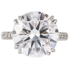 GIA Certified 6.55 D SI1 Round Brilliant Engagement Ring by J Birnbach