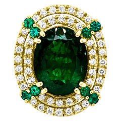 GIA Certified 6.58 Carat Colombian Natural Emerald 18 Karat Yellow Gold Ring