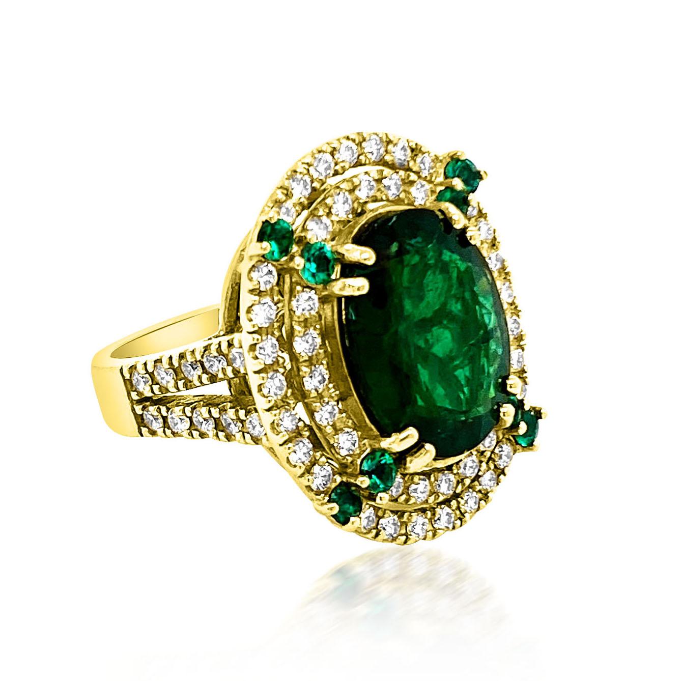 18K YELLOW GOLD :13.75GRAMS
COLOMBIAN NATURAL EMERALD(Main stone):6.58CT
NATURAL EMERALD( Side stone):0.33ct
DIAMOND:1.33CT
GIA #1186103084
**Of all gemstones, Emerald is the purest crystalline emanation of the Green Ray, color of the heart chakra. 