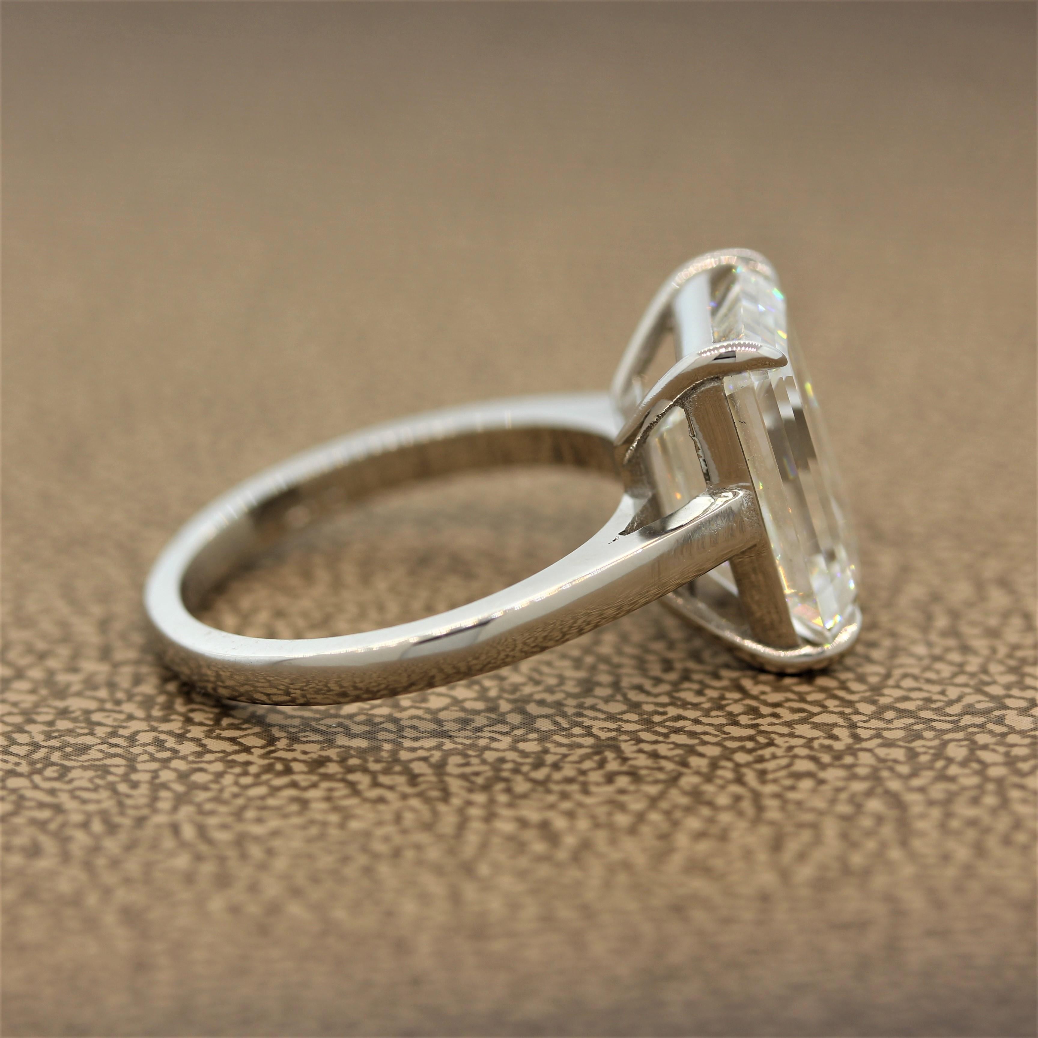simple emerald cut diamond ring