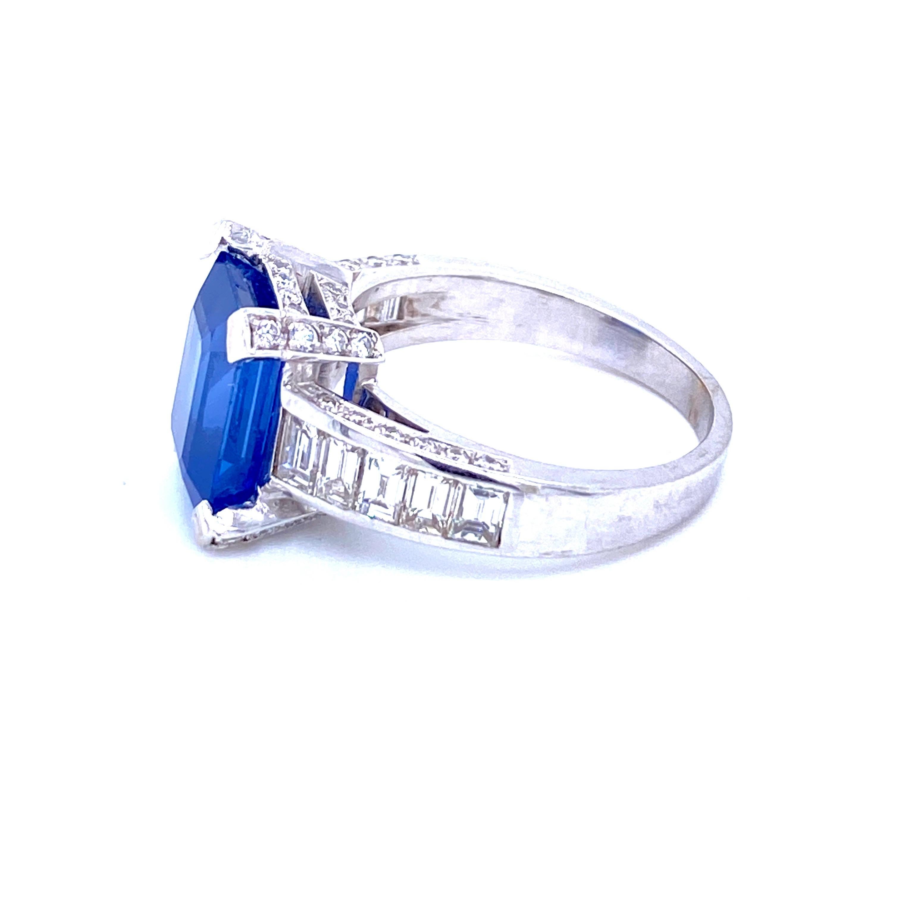 GIA zertifiziert 6,59 Karat Saphir Diamant Gold Ring 4