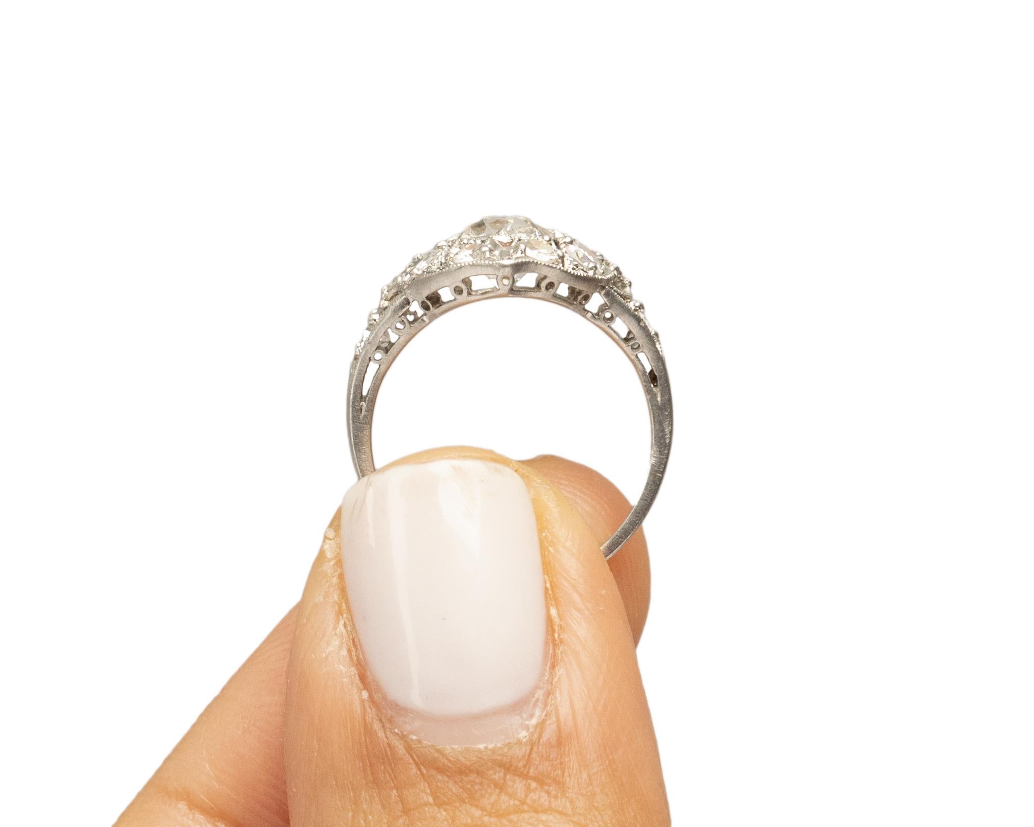 Verlobungsring, GIA-zertifizierter .66 Karat Art Deco Diamant Platin 2