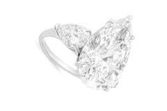 GIA Certified 6.60 Carat D VS2 Pear Brilliant Diamond Ring in Platinum Ring