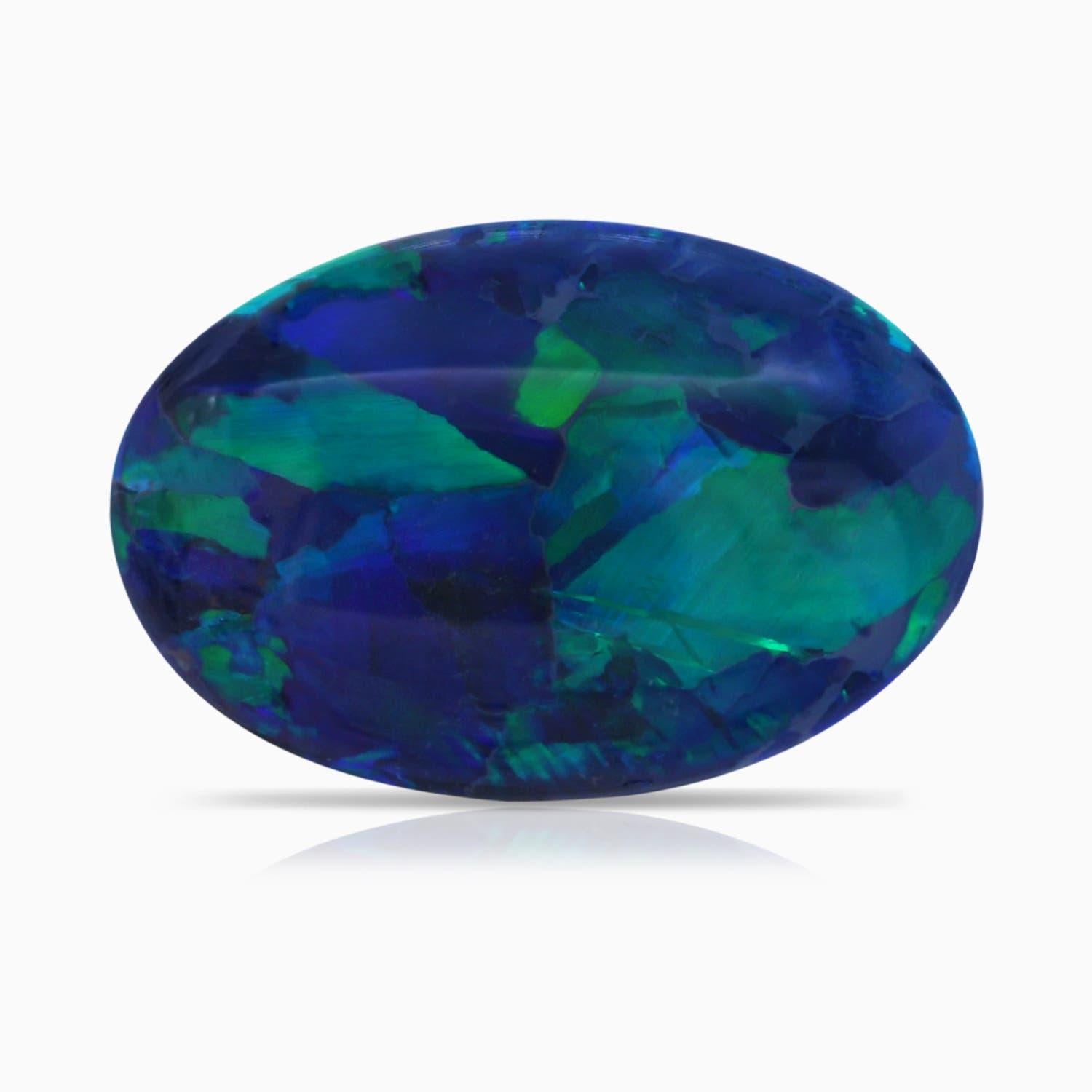 Women's GIA Certified 6.62 ct Black Opal Pendant with Infinity Bale in 14K Rose Gold