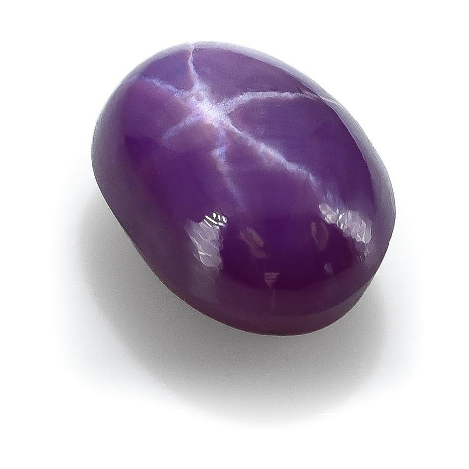 Saphir étoilé violet non chauffé de 6,65 carats certifié GIA Neuf - En vente à Los Angeles, CA