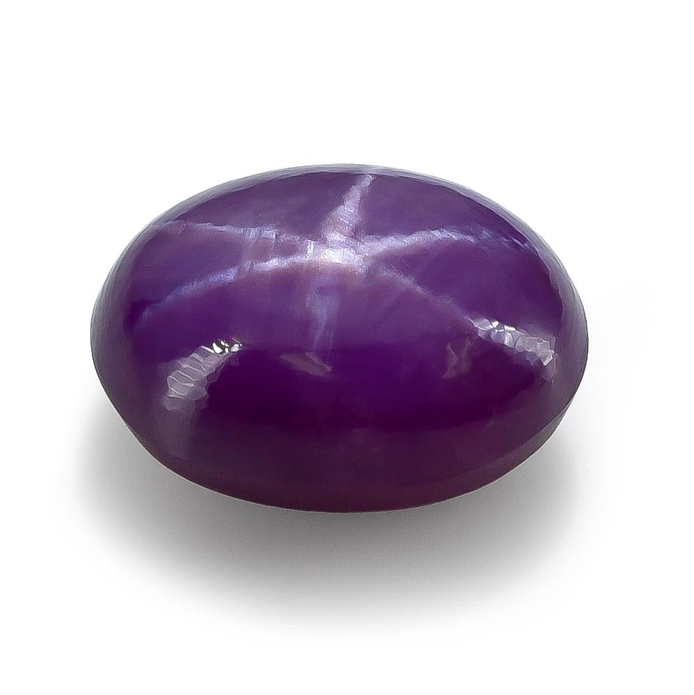 Women's or Men's GIA Certified 6.65 Carats Unheated Purple Star Sapphire For Sale