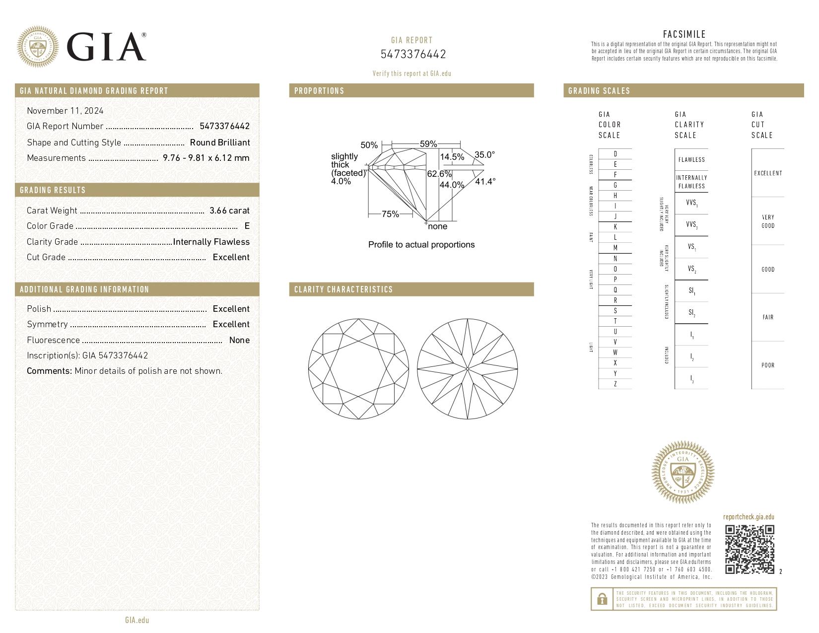 Taille ronde Clous d'oreilles de 7,36 carats de couleur E et de pureté IF certifiés par le GIA en vente
