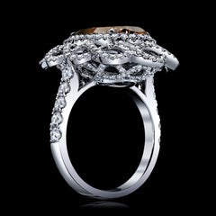 GIA Certified 6.71 Carat Oval Fancy Brownish Orange Diamond Ring