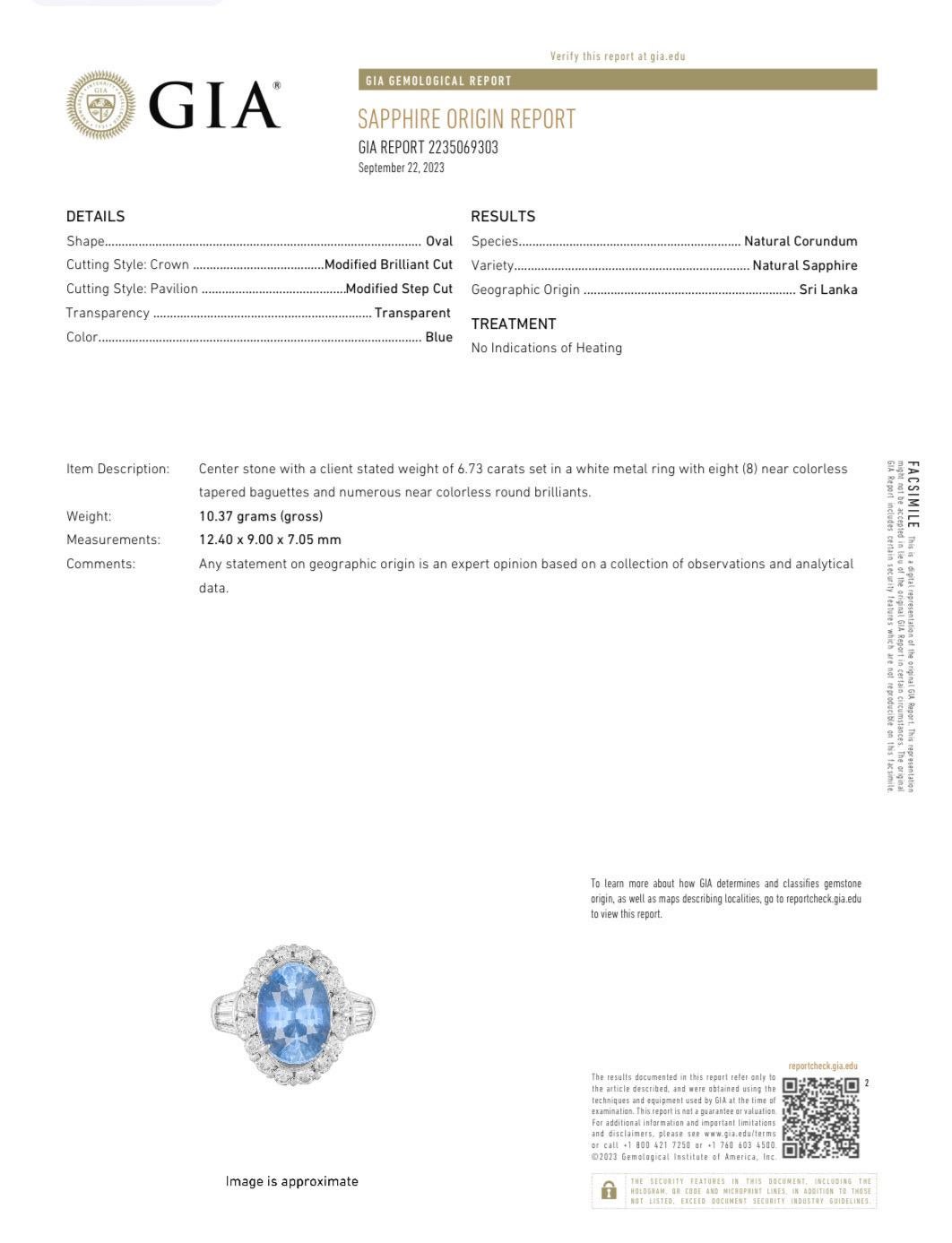 DeKara Designs Collection

Our latest design! An elegant and lustrous Cornflower blue no heat Blue Sapphire surrounded by beautiful diamonds in a halo setting.

Metal- 90% Platinum, 10% Iridium.

Stones- GIA Certified Oval Blue Sapphire 6.73 Carats.