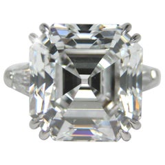 GIA Certified 6 Carat Asscher Cut Diamond Platinum Ring E Color VS2 Clarity