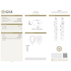 GIA Certified 6.76 Carat Pear Cut Diamond Stud Earrings