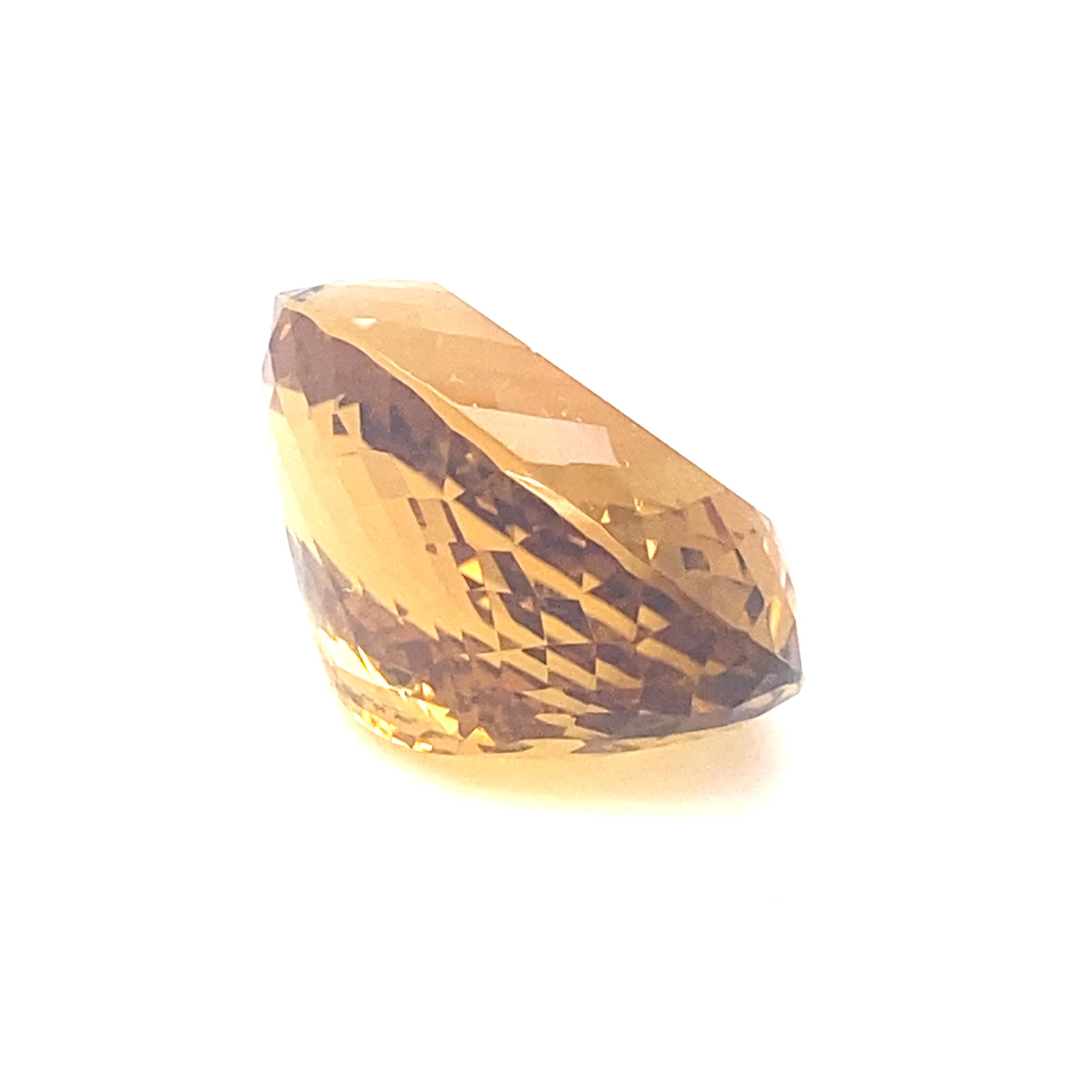 GIA Certified 67.75 Carat Natural Quartz Citrine Oval Loose Gemstone In New Condition For Sale In Trumbull, CT