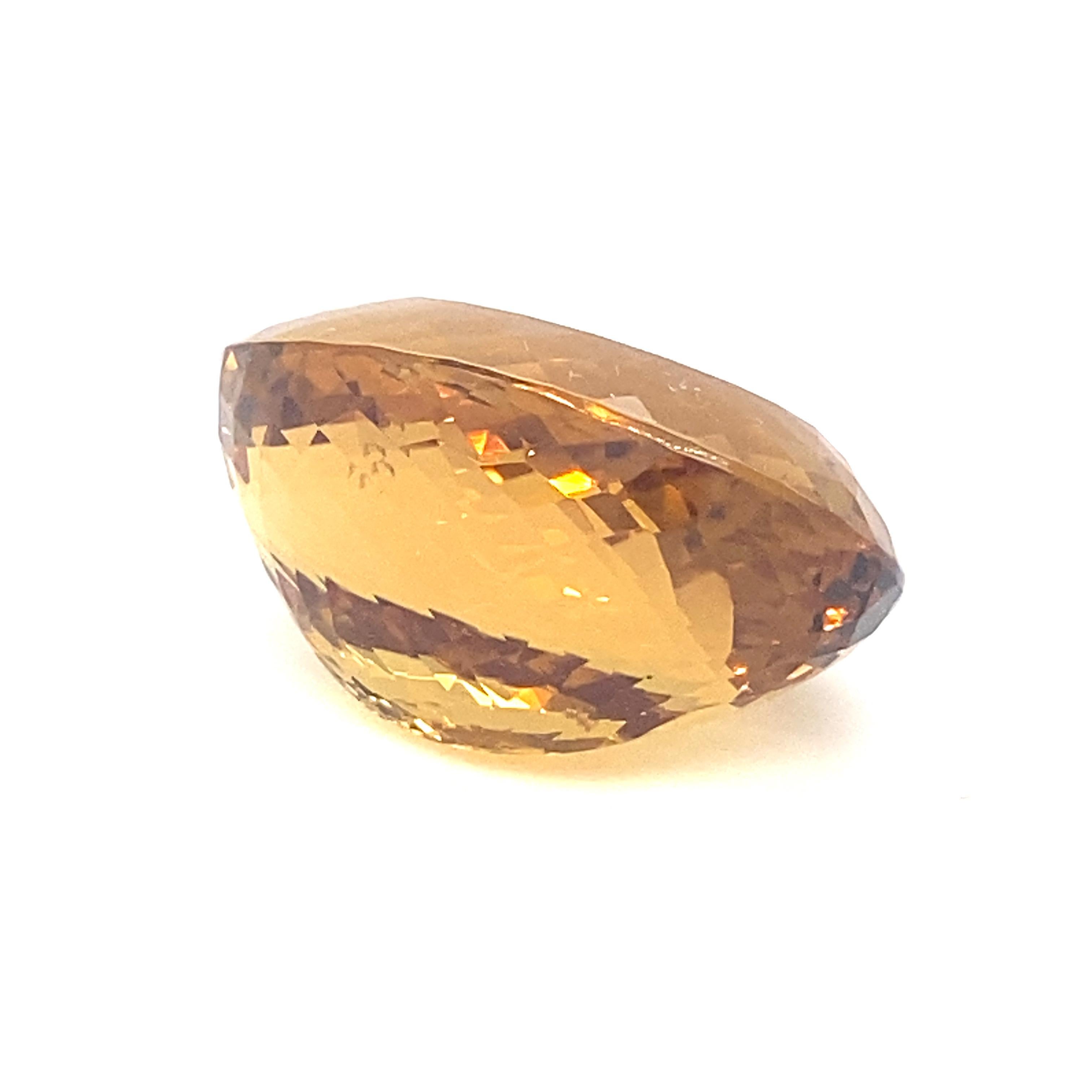 GIA Certified 67.75 Carat Natural Quartz Citrine Oval Loose Gemstone For Sale 1