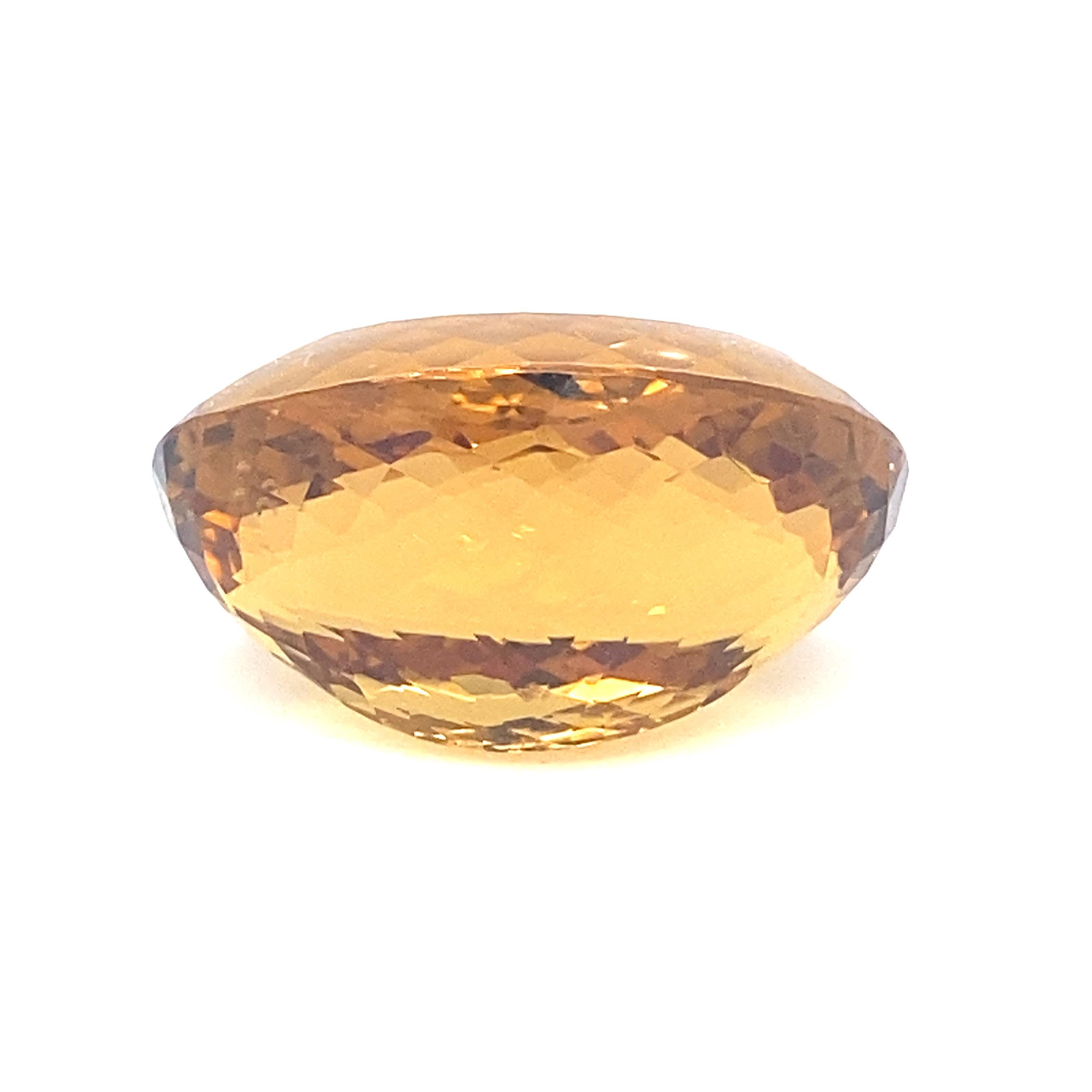 GIA Certified 67.75 Carat Natural Quartz Citrine Oval Loose Gemstone For Sale 2