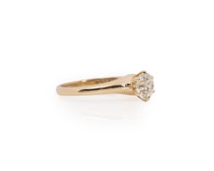 GIA Certified .68 Carat Art Deco Diamond 14 Karat Yellow Gold Engagement Ring
