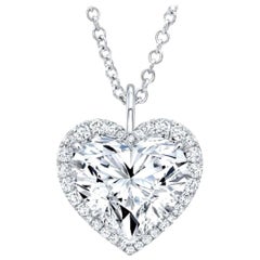 TYPE IIA Golconda Type GIA Certified 3.72 Carat Heart Shape Diamond Necklace