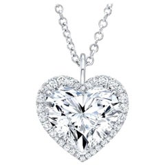 TYPE IIA Golconda Type GIA Certified 3.72 Carat  Heart Shape Diamond Necklace