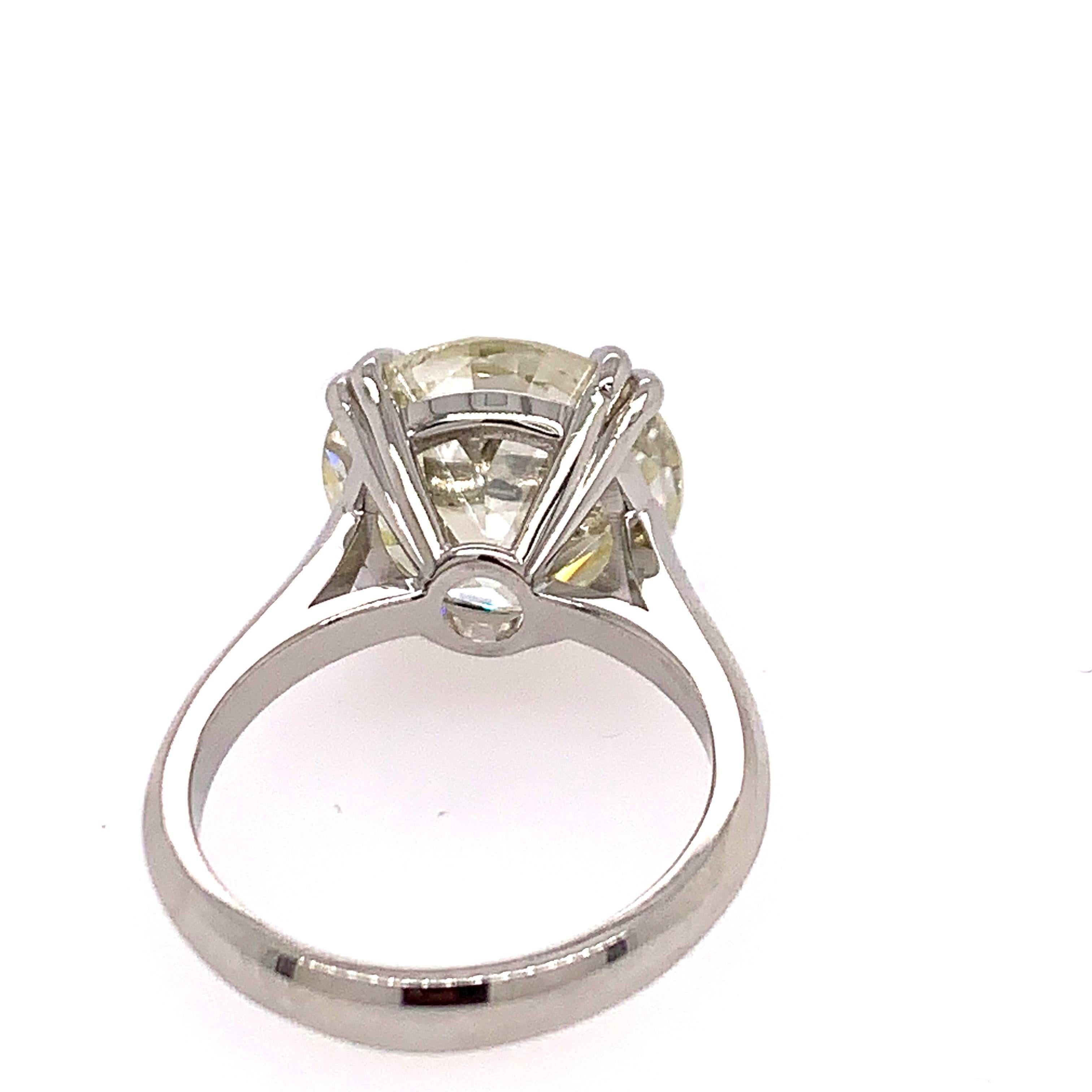 Women's GIA Certified 6.81 Carat Rare Natural Old European N VS1 Diamond Engagement Ring For Sale