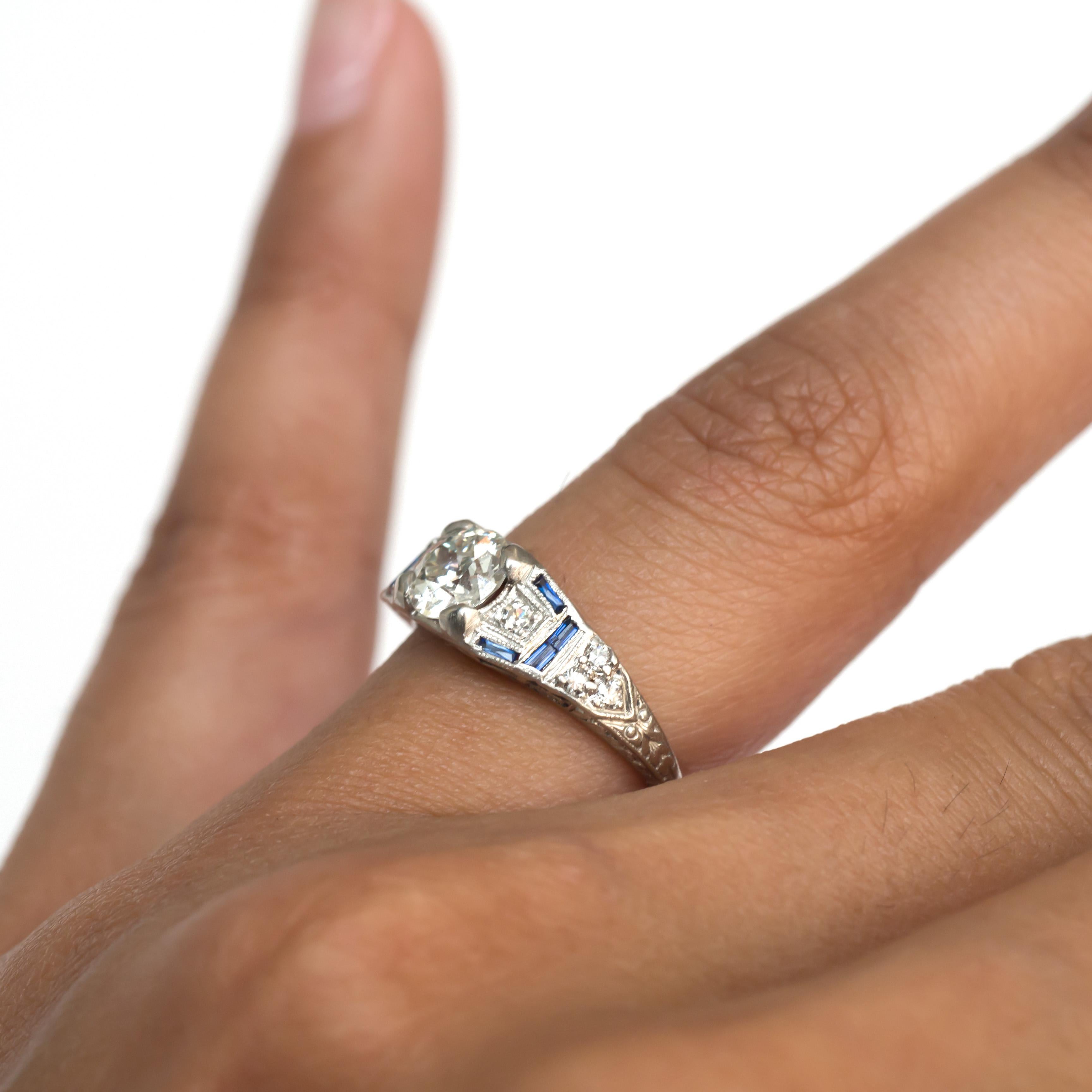 GIA Certified .69 Carat Diamond Platinum Engagement Ring In Good Condition For Sale In Atlanta, GA