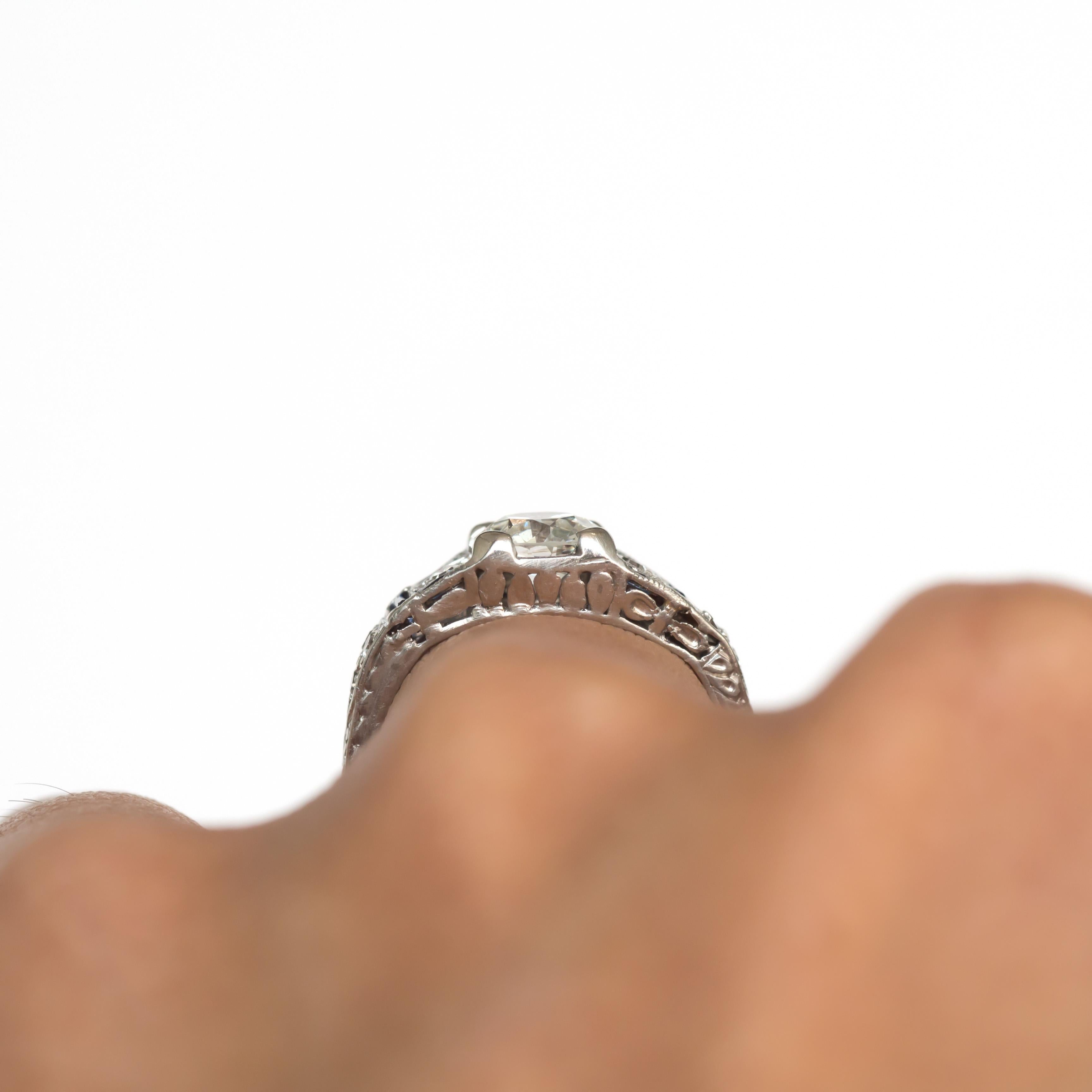 Women's or Men's GIA Certified .69 Carat Diamond Platinum Engagement Ring For Sale