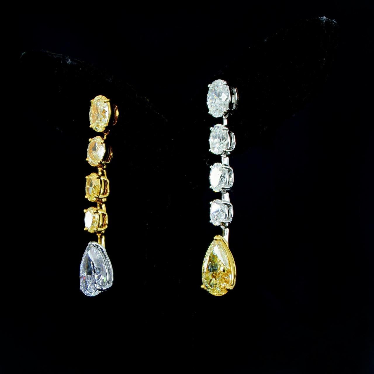 GIA Certificato 69 Carati Giallo e Mentre Collana di Diamanti D-F VVs-VS 657 Diamante in vendita 15