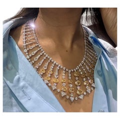 GIA Certificato 69 Carati Giallo e Mentre Collana di Diamanti D-F VVs-VS 657 Diamante