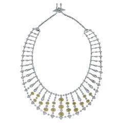 GIA Certificato 69 Carati Giallo e Mentre Collana di Diamanti D-F VVs-VS 657 Diamante