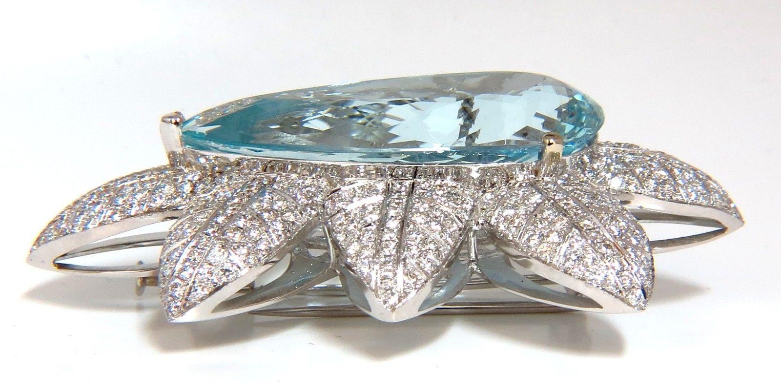 Women's or Men's GIA Certified 69.37CT Natural Aquamarine Diamonds 3D Pendant Brooch 18KT For Sale