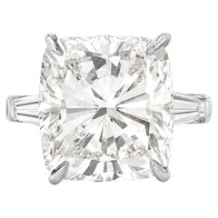 GIA Certified 7 Carat Cushion Cut Diamond D Color VVS2 Clarity Ring