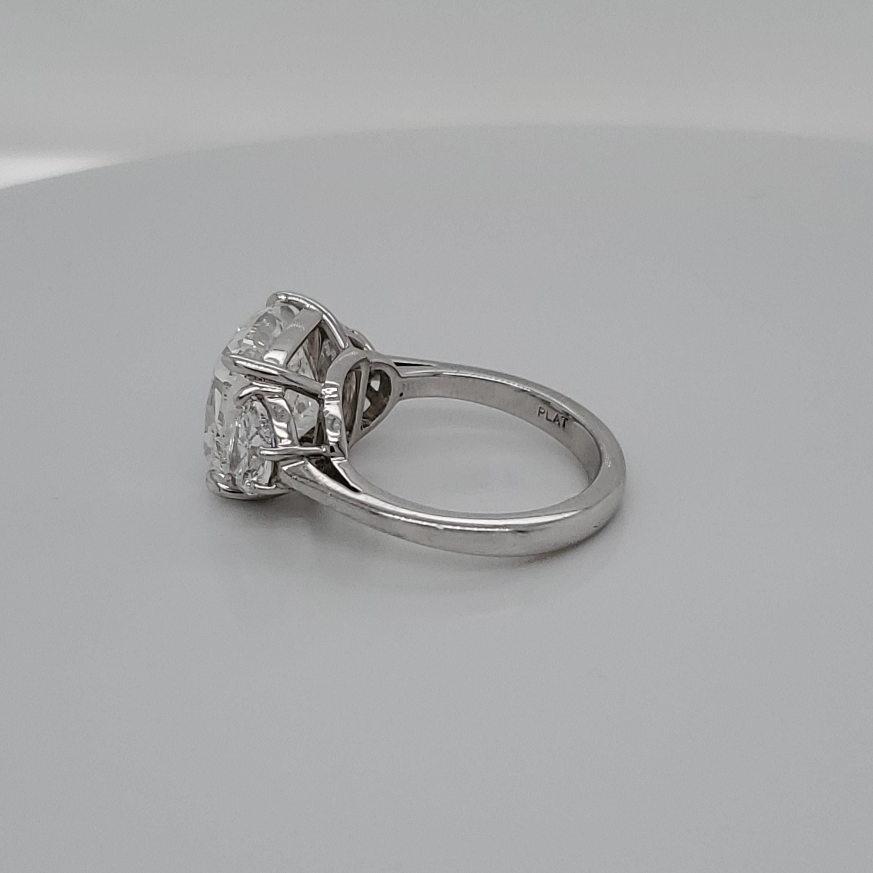 Women's or Men's GIA Certified 7 Carat Cushion Diamond Platinum 3-Stone Diamond Engagement Ring